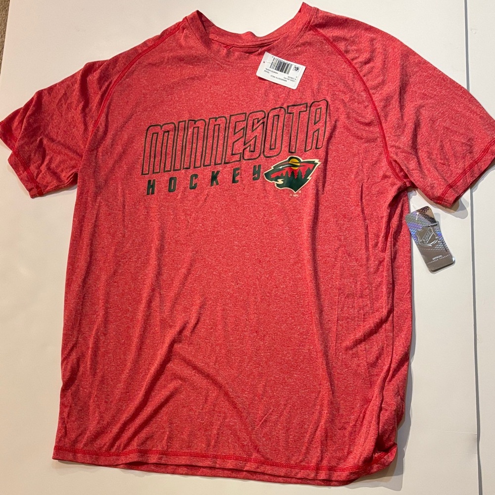 Minnesota Wild Hockey Red T-Shirt NEW NWT Mens sz large NHL